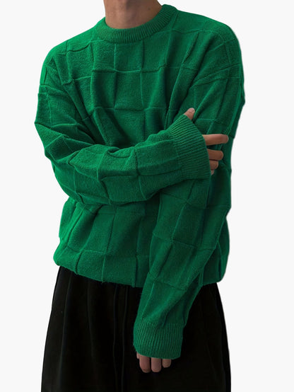 Herren Streetwear Pullover – Strukturierter Oversize Strickpullover für Herbst und Winter