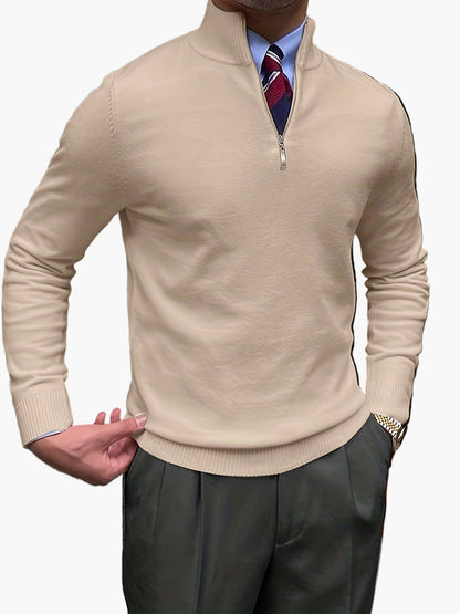 Herren Premium Pullover mit Viertelreißverschluss – Eleganter Business Casual Look