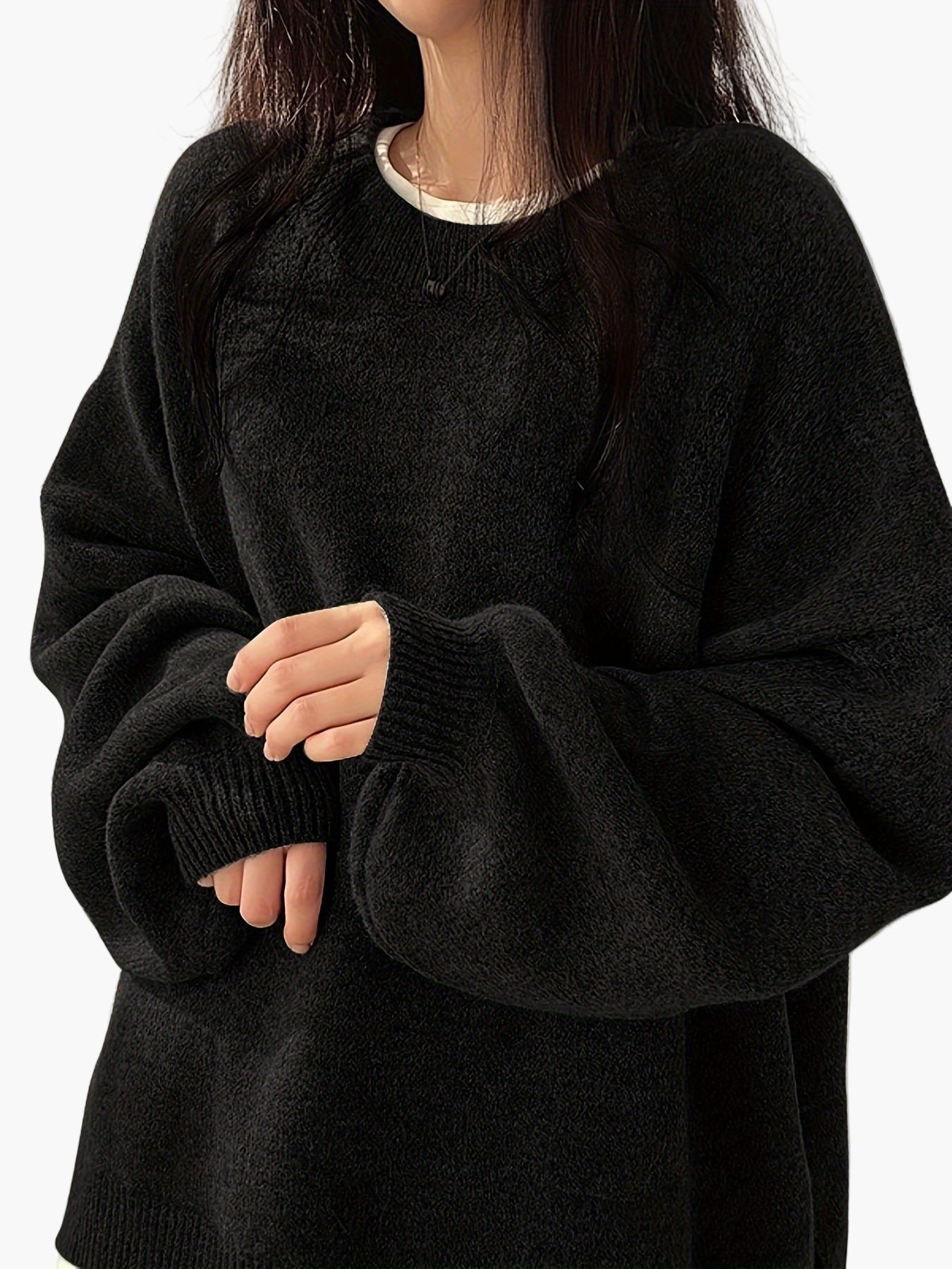 Damen Oversize Pullover Lockerer Casual Style für Herbst und Winter