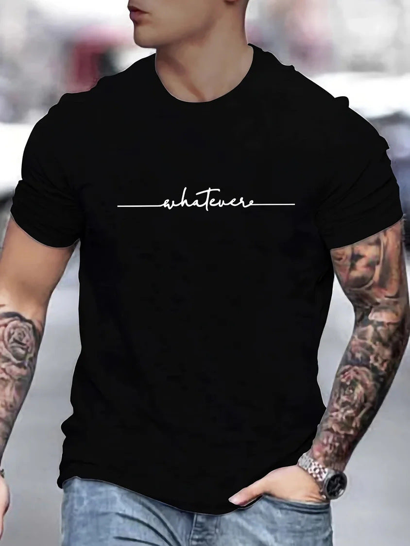 Roy – Lustiges bedrucktes Rundhals-T-Shirt in Übergrößen für Herren