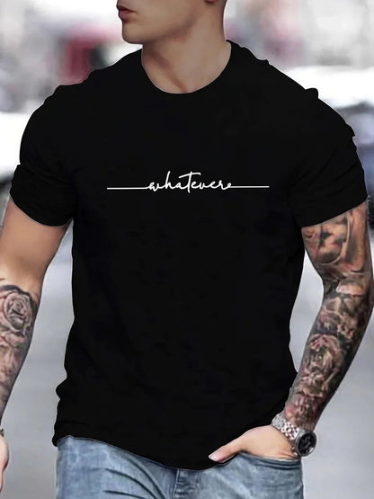 Roy – Lustiges bedrucktes Rundhals-T-Shirt in Übergrößen für Herren