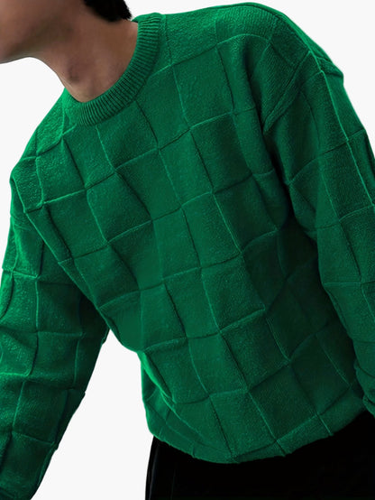 Herren Streetwear Pullover – Strukturierter Oversize Strickpullover für Herbst und Winter