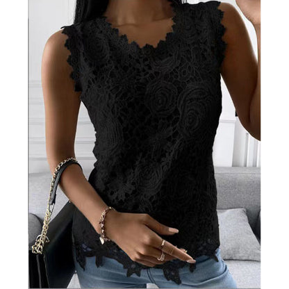 Kim – Spitzenblumen Top für Damen