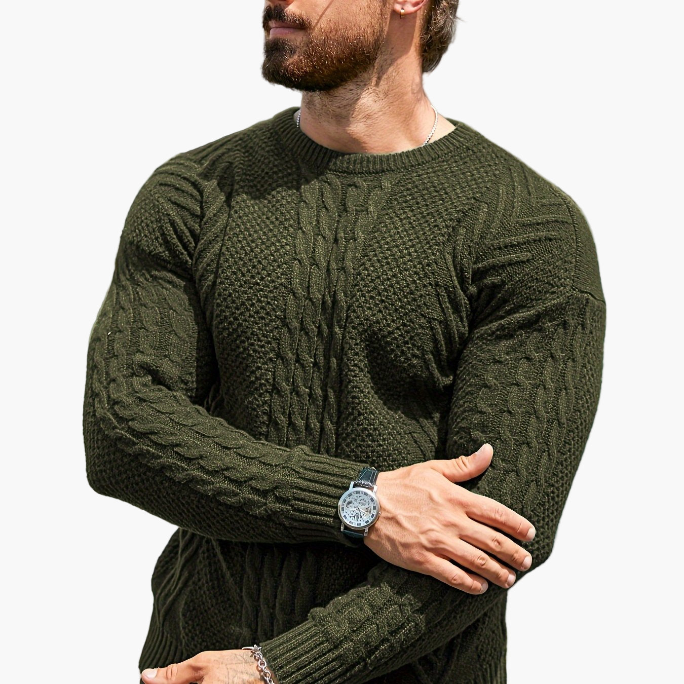 Herren Strickpullover Grobstrick Modern Casual Winterpullover