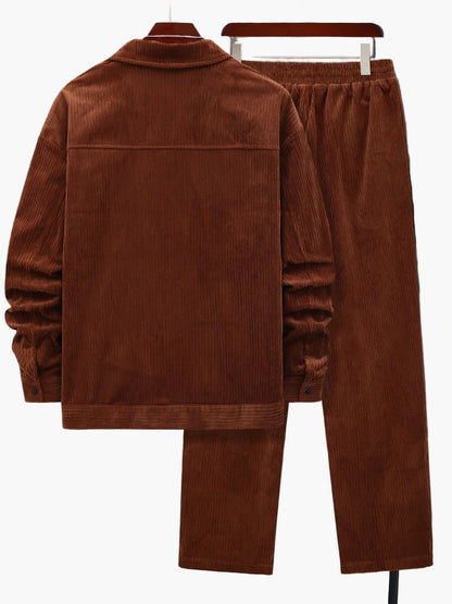 Herren Freizeit Zweiteiler Set – Modernes Outfit für Herbst und Winter, Jacke & Hose, Lässiger Stil