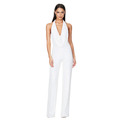 Melissa – Ärmelloser Jumpsuit mit Pailletten