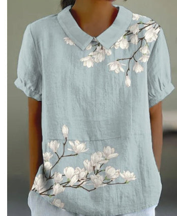 Ann – Lässiges Damen Kurzarmshirt mit Reverskragen