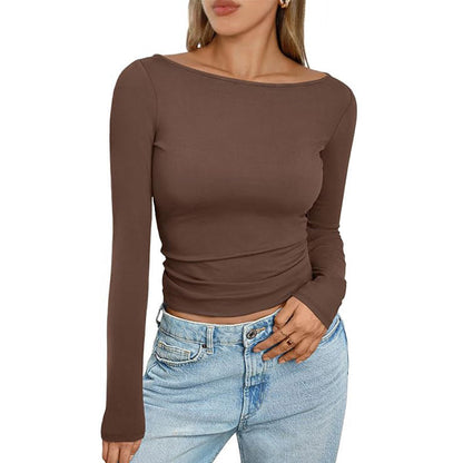Lisa – Slim Fit Langarm-T-Shirt mit Rundhalsausschnitt