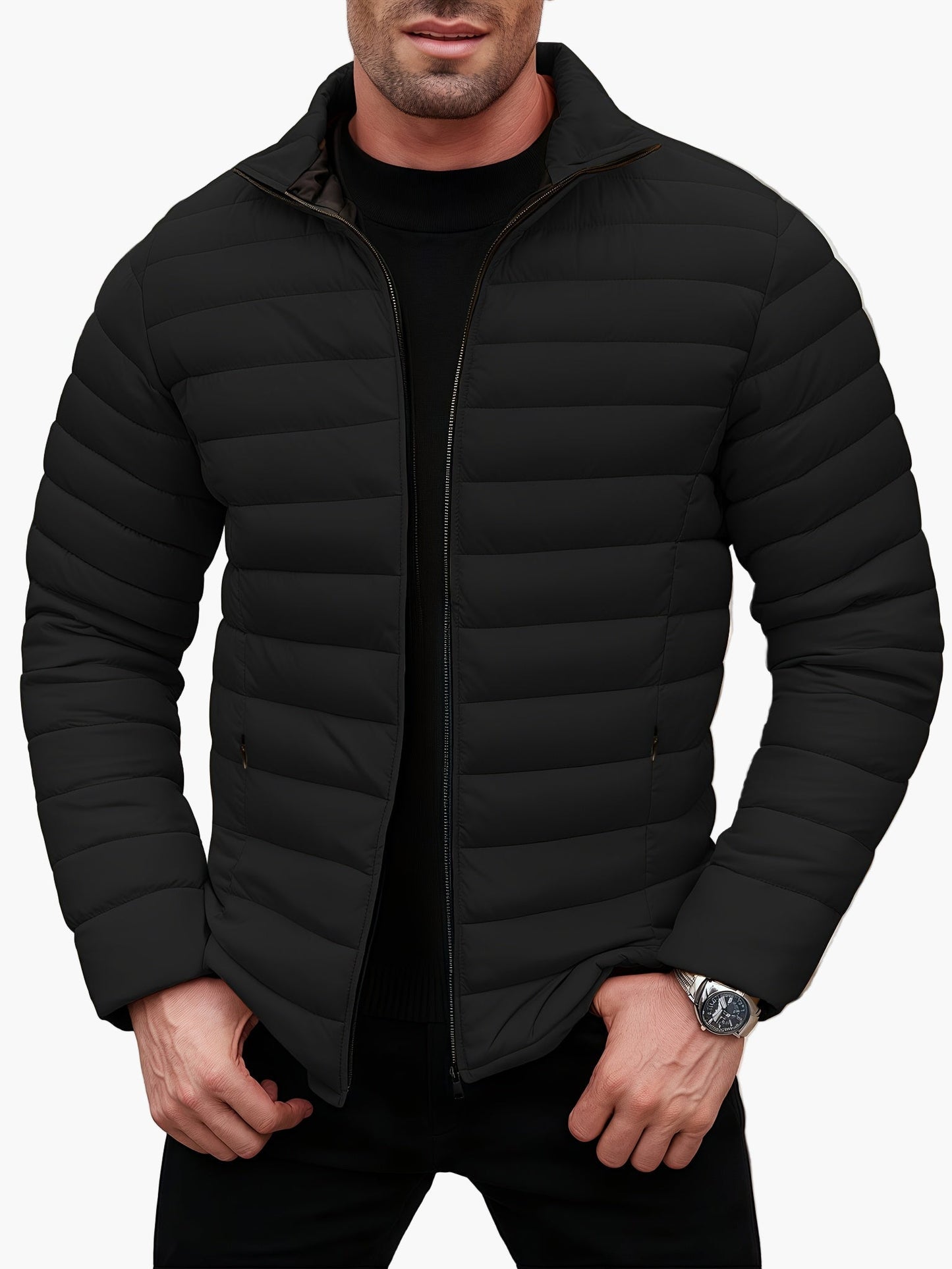 Herren Steppjacke Leicht Gepolstert für Alltag und Freizeit – Modernes Design