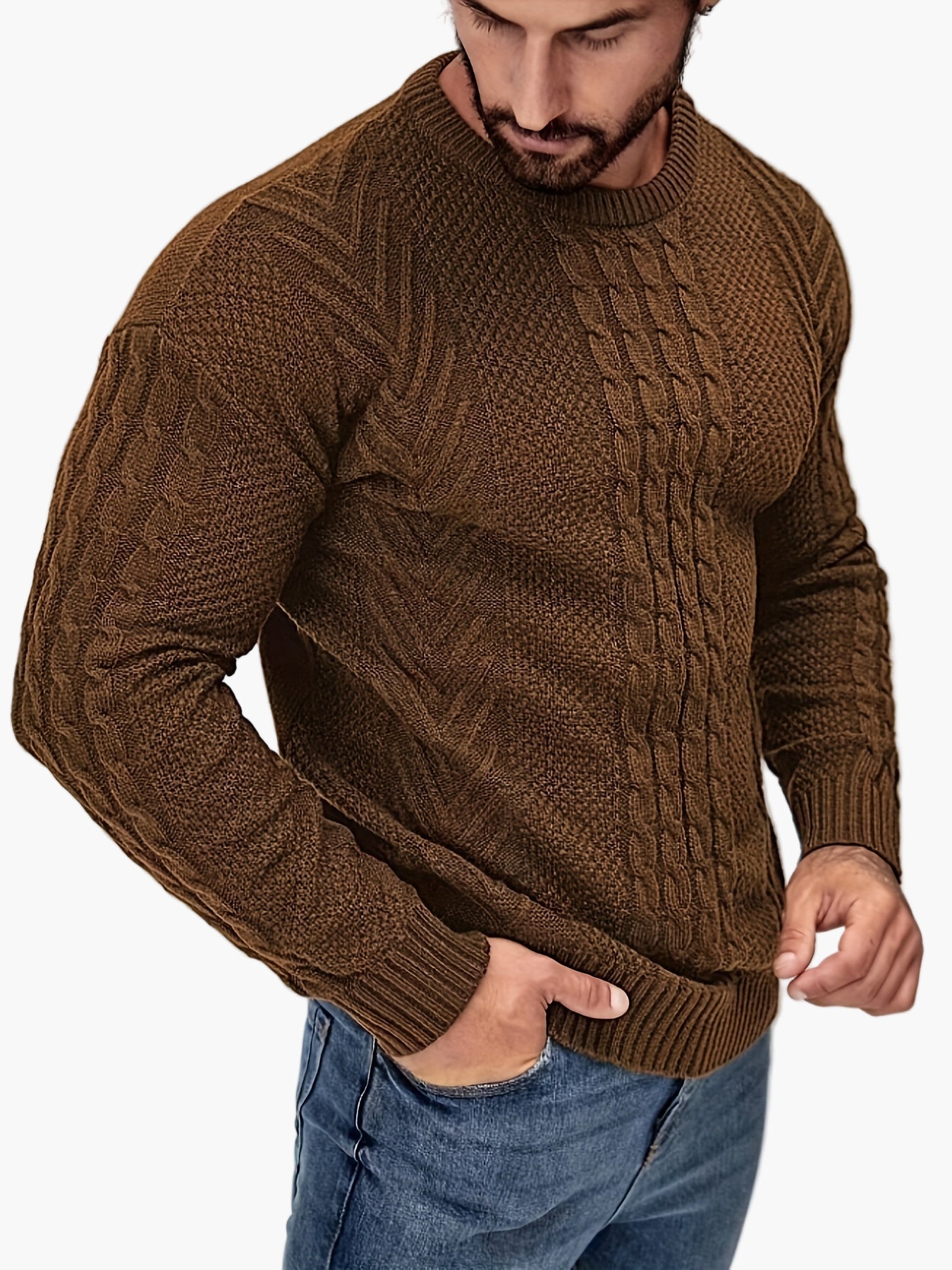 Herren Strickpullover Grobstrick Modern Casual Winterpullover
