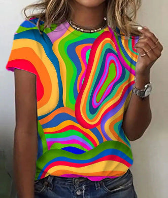 Adrian – Sommerliches Blumenmuster Rundhals-T-Shirt