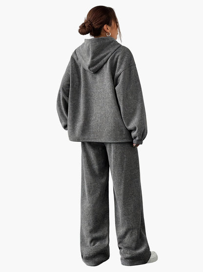 Damen Loungewear Set Kapuzenpullover und Weite Hose – Eleganter Freizeit-Look für Herbst & Winter
