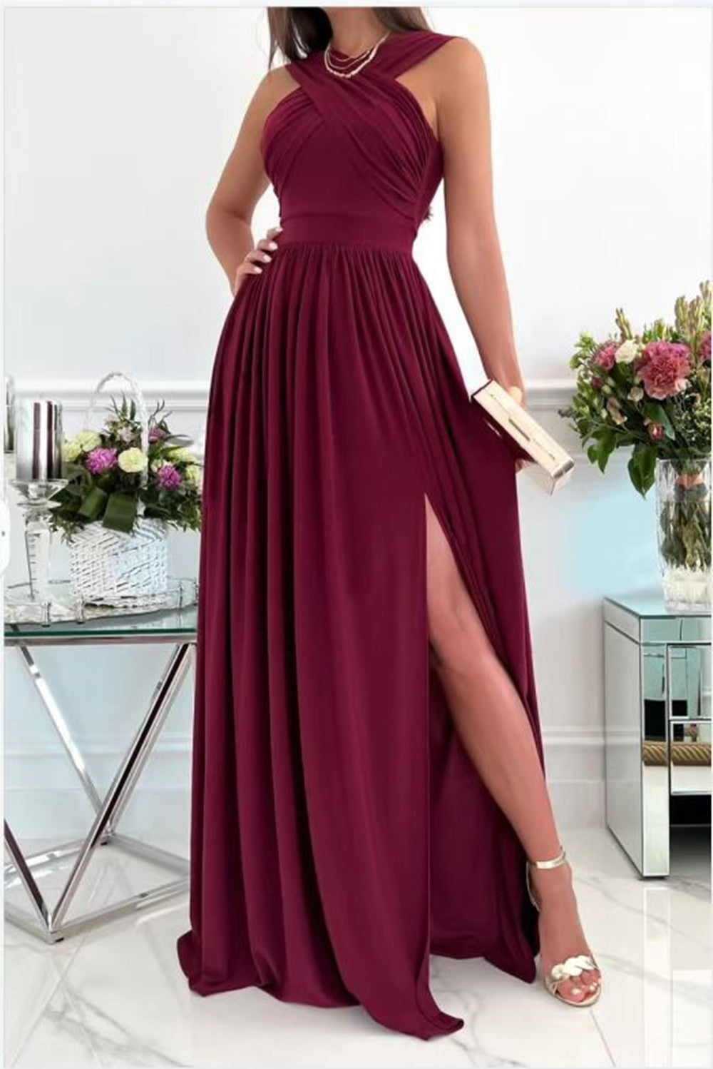 Natalie – Ärmelloses Sommerkleid mit Nackenband