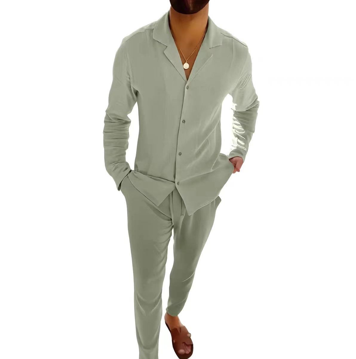 Christopher – Lässiger Herrenanzug mit Langarmhemd und Slim-Fit-Hose