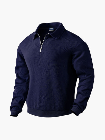 Herren Pullover Halbreißverschluss Modernes Strukturmuster – Smart Casual & Büro