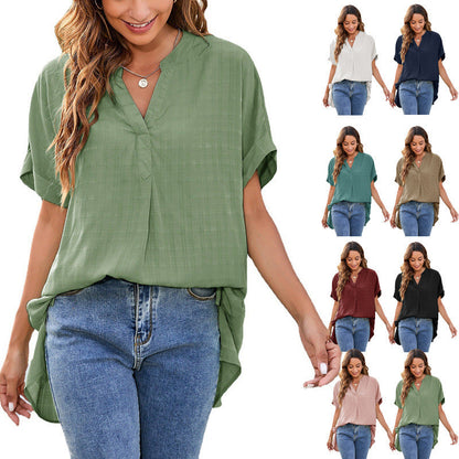 Natasha – Lockeres Damen-V-Ausschnitt-Freizeitpullover-Shirt