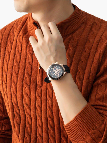 Herren Pullover mit Zopfmuster und Stehkragen – Modischer Strickpullover für Herbst und Winter, Casual Stil