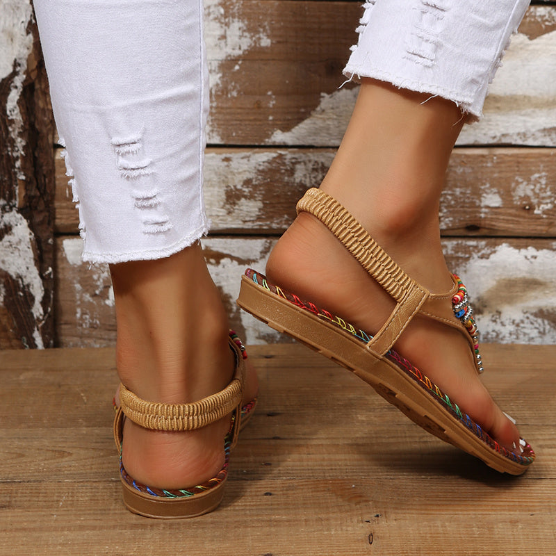 Helen – Bohemia Stil Clip Zehen Sandalen für Frauen Rom Strand Schuhe Sommer