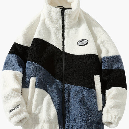 Herren Preppy Style Softshelljacke mit Farbblock-Design und Stehkragen – Freizeitjacke mit Reißverschluss