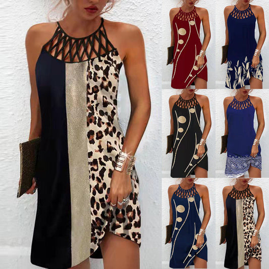 Sara – Lässiges Printkleid mit Neckholder für Damen im Sommer