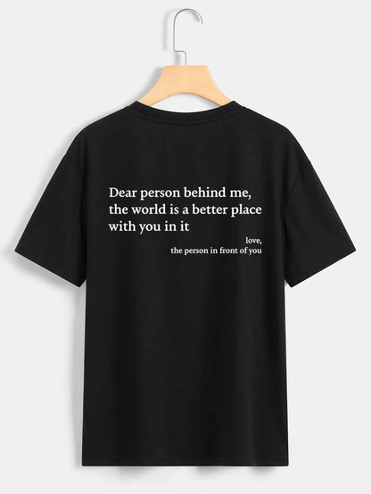 Carly – Damen T-Shirt mit Rundhalsausschnitt und Slogan