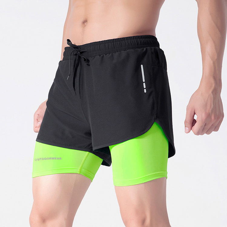 Ian – Sportliche Herren-Shorts mit Kordelzug und doppelter Schicht, schnelltrocknend und hoch elastisch