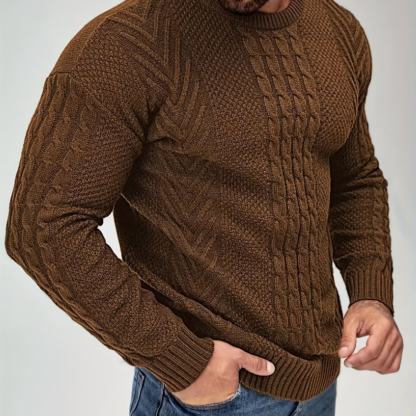 Herren Strickpullover Grobstrick Modern Casual Winterpullover