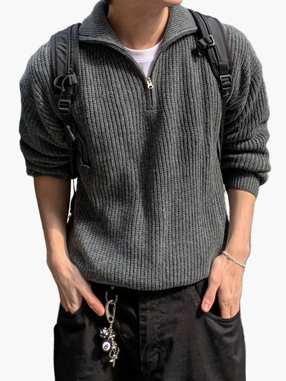 Herren Strickpullover mit Reißverschluss, Casual Style, ideal für Alltag und Freizeit