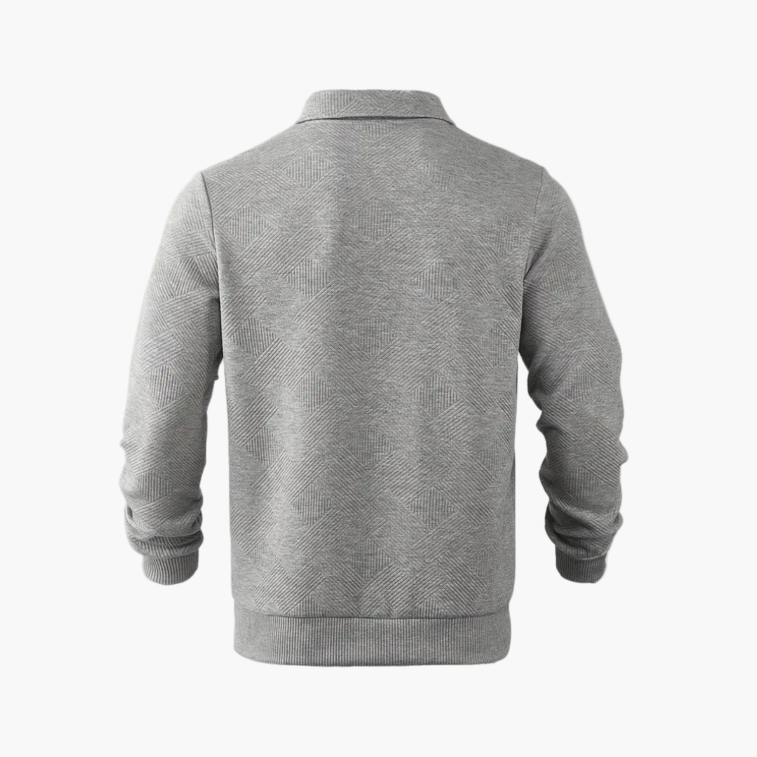 Herren Pullover Vintage Style mit geometrischem Muster und Reißverschluss – Ideal für Freizeit und Alltag