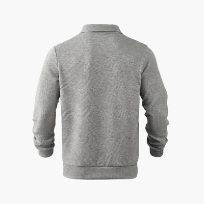 Herren Pullover Vintage Style mit geometrischem Muster und Reißverschluss – Ideal für Freizeit und Alltag