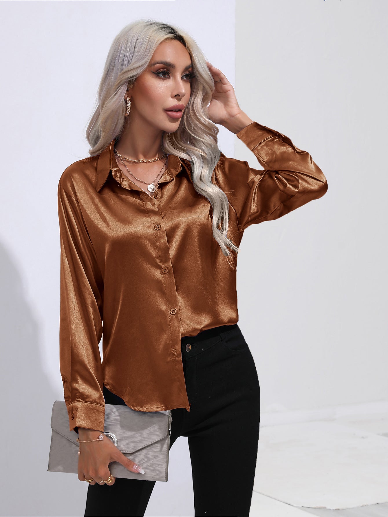 Pamela – Satin Hemd für Damen