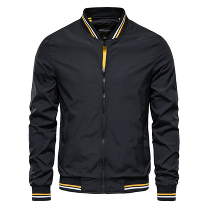 Herren Bomberjacke Freizeit & Sport – Stylische Übergangsjacke mit Streifenkragen