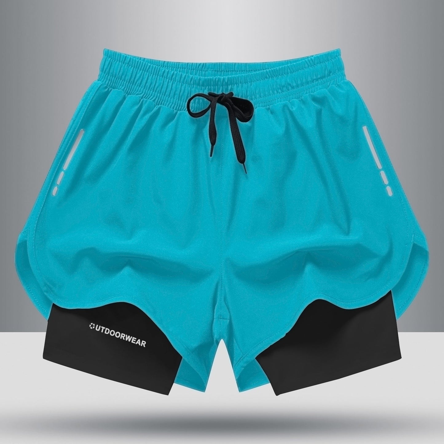 Ian – Sportliche Herren-Shorts mit Kordelzug und doppelter Schicht, schnelltrocknend und hoch elastisch