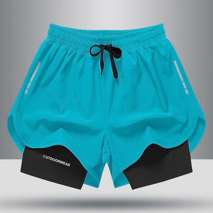 Ian – Sportliche Herren-Shorts mit Kordelzug und doppelter Schicht, schnelltrocknend und hoch elastisch