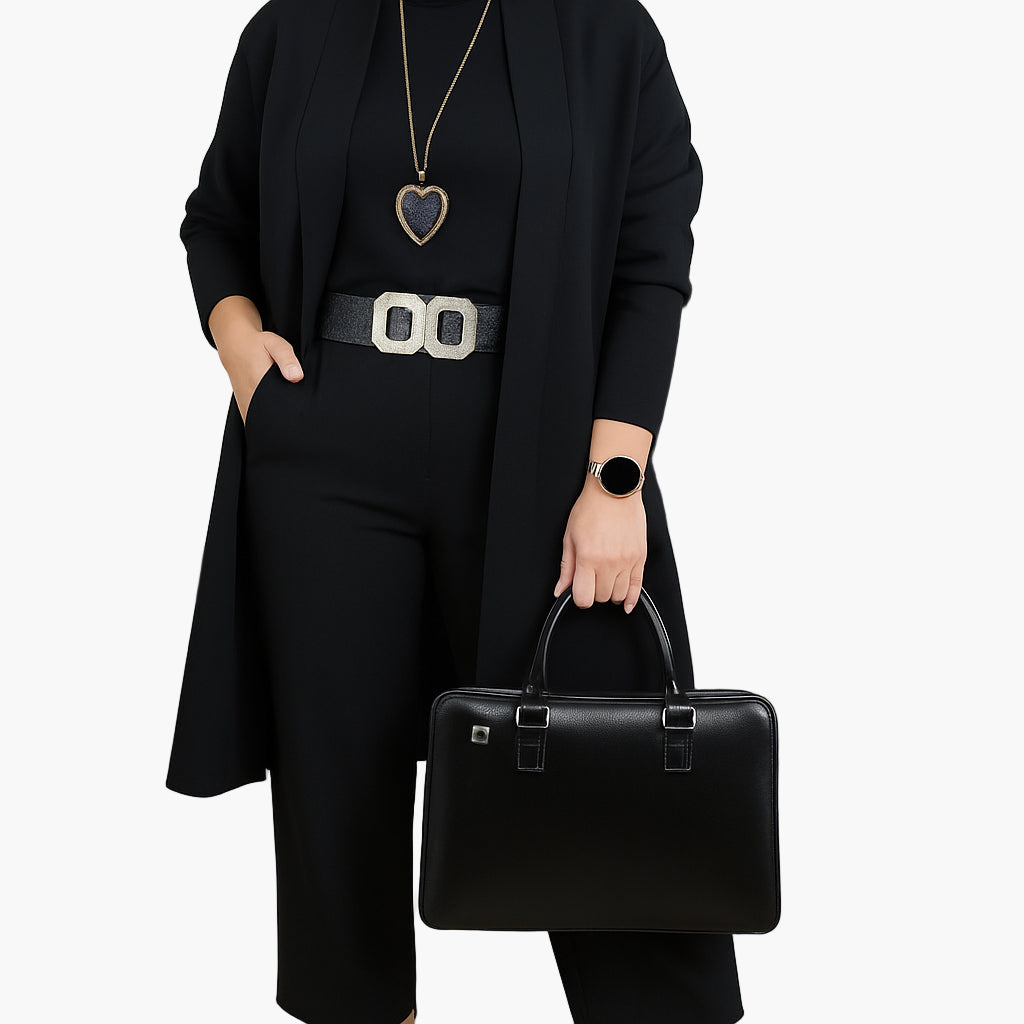 Damen 3-Teiler Set mit Cardigan – Eleganter Freizeit- & Business-Anzug, Minimalistischer Stil