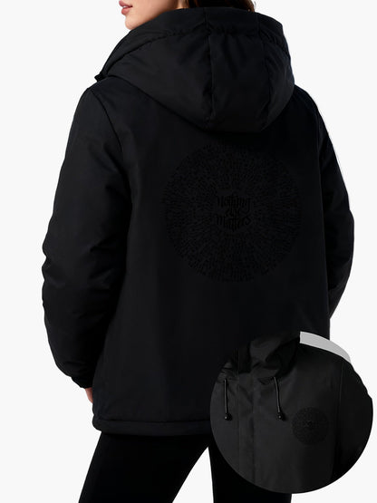 Damen Casual Parka mit Kapuze und Aufdruck "Nothing Else Matters" – Streetstyle Übergangsjacke