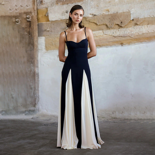 Victoria – Kleid mit Farbkontrast und Trägern
