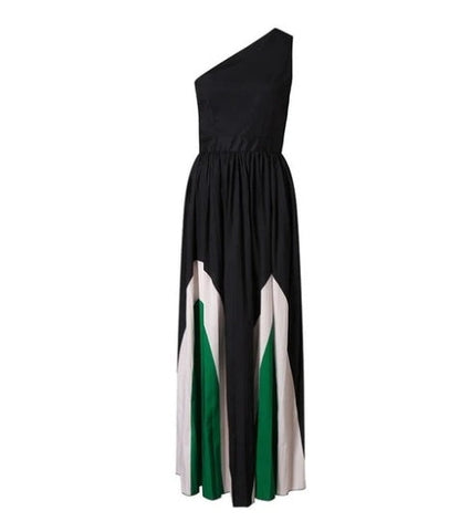 Rachael – Maxikleid ohne Träger mit kontrastierenden Farben