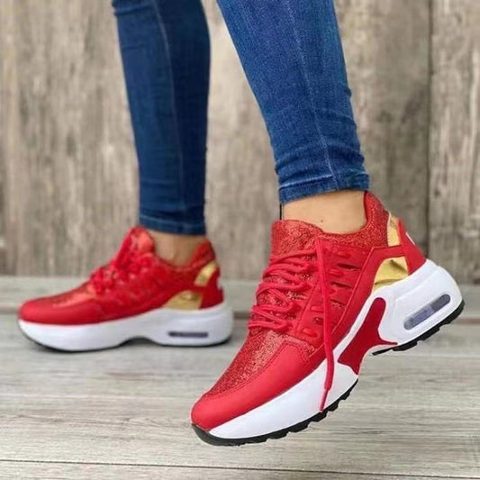 Georgina – Runde Schnürung mit Netz in Übergröße Freizeit-Sneaker