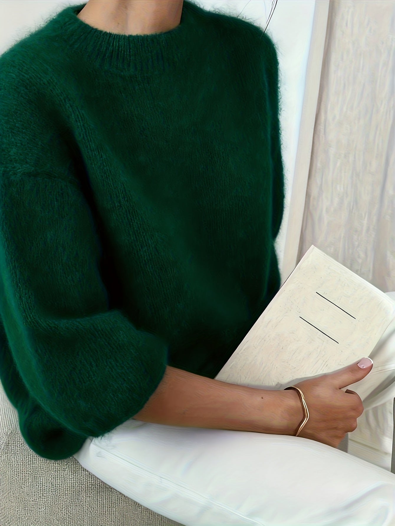 Damen Oversize Pullover Elegant Herbst Winter Freizeit