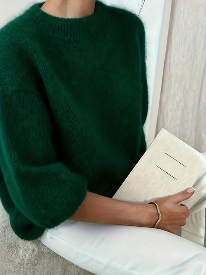 Damen Oversize Pullover Elegant Herbst Winter Freizeit