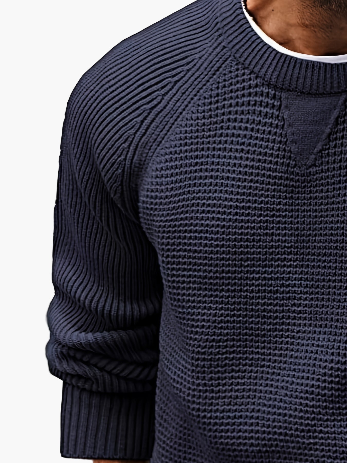 Herren Strickpullover Vintage Stil Freizeit Regular Fit Rundhals