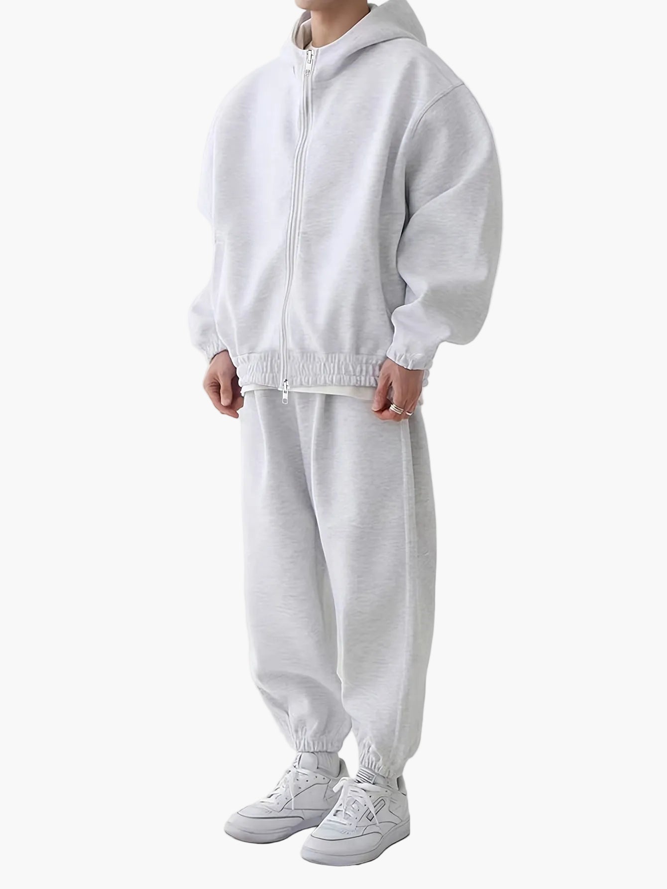 Herren Oversize Trainingsanzug mit Kapuze – Sportlicher Freizeit Zweiteiler