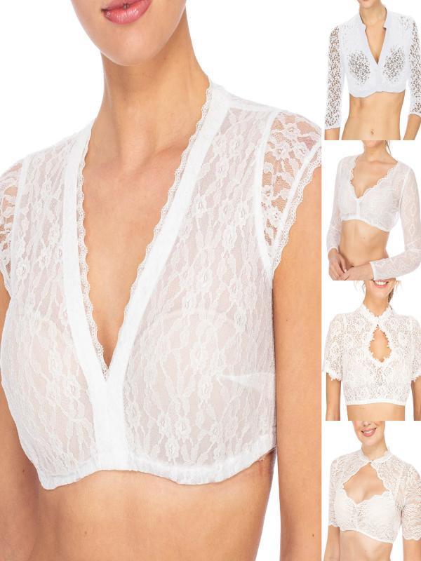 Wendy – Klassisches Damen-T-Shirt mit Spitzenbesatz