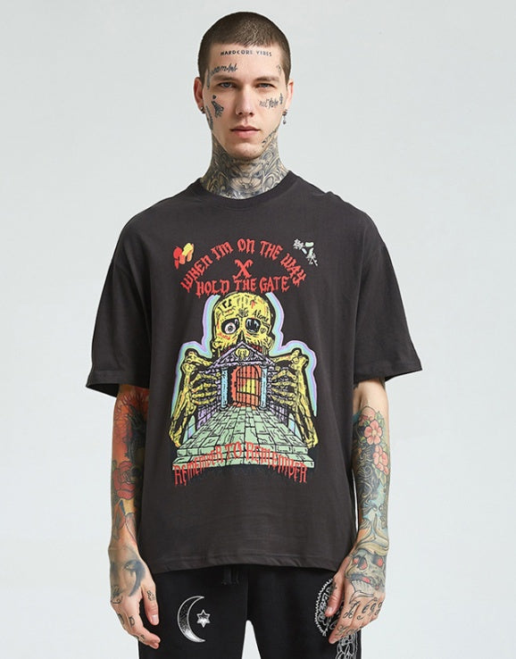 Jeff – Kurzärmeliges T-Shirt mit Fransen
