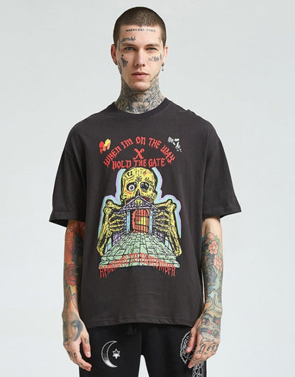 Jeff – Kurzärmeliges T-Shirt mit Fransen
