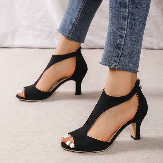 Emily – Reißverschluss High Heels mit Fischmaul