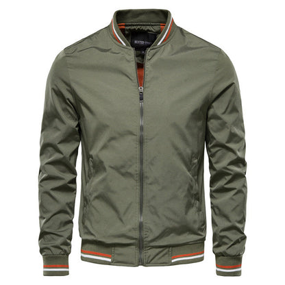 Herren Bomberjacke Freizeit & Sport – Stylische Übergangsjacke mit Streifenkragen
