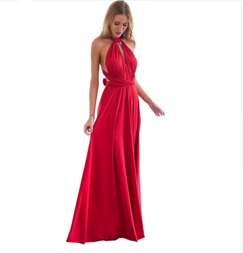 Damen Maxikleid mit Rückenfreiem Design – Elegantes Abendkleid, vielseitig tragbar, Partykleid