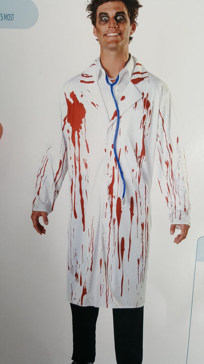 Halloween Herren Kostüm Blutrünstiger Zombie-Arzt für Gruselige Partys